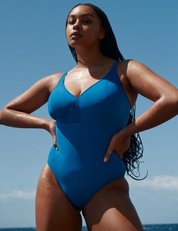 Prima Donna Swim Aswan Wireless Plunge Swimsuit Delphinium Cheer Blue