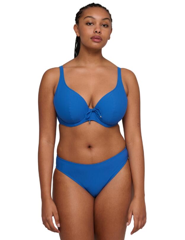 Prima Donna Swim Aswan Padded Plunge Bikini Top Delphinium Cheer Blue
