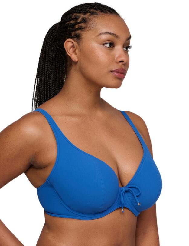 Prima Donna Swim Aswan Padded Plunge Bikini Top Delphinium Cheer Blue