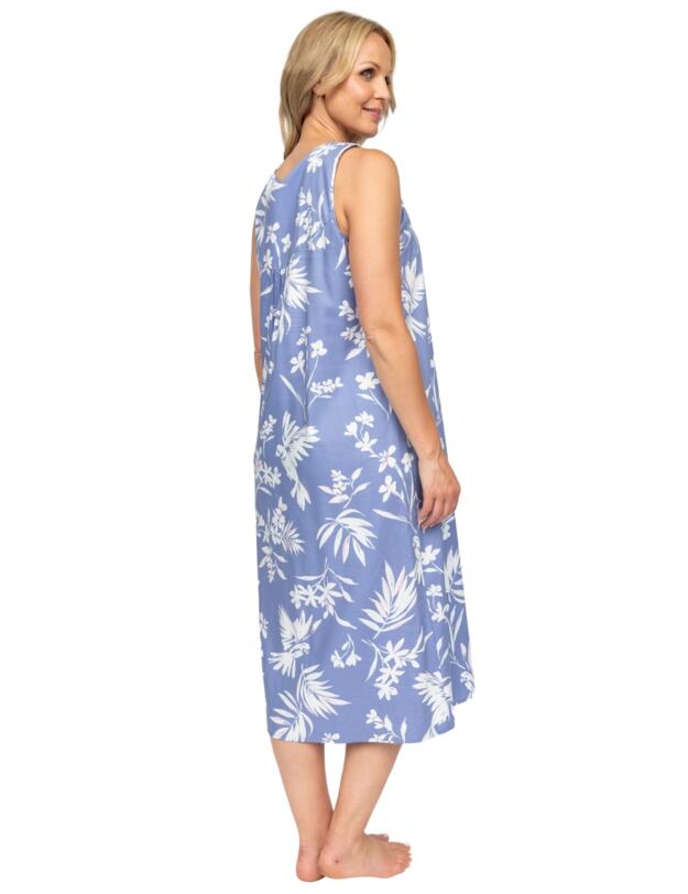 Cyberjammies Nora Rose Brooke Bird Print Long Nightdress Cornflower Blue