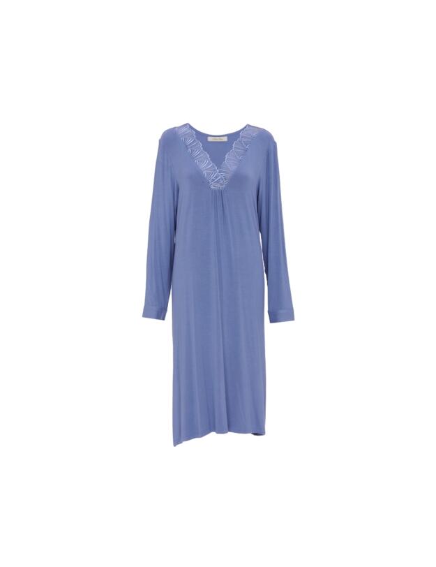 Cyberjammies Nora Rose Brooke Long Sleeve Short Nightdress Cornflower Blue