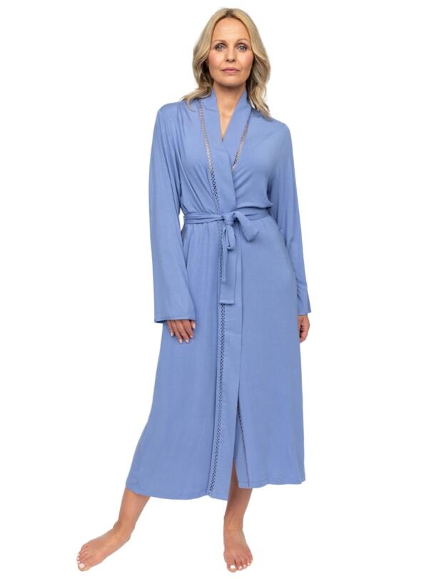 Cyberjammies Nora Rose Brooke Jersey Long Dressing Gown Cornflower Blue