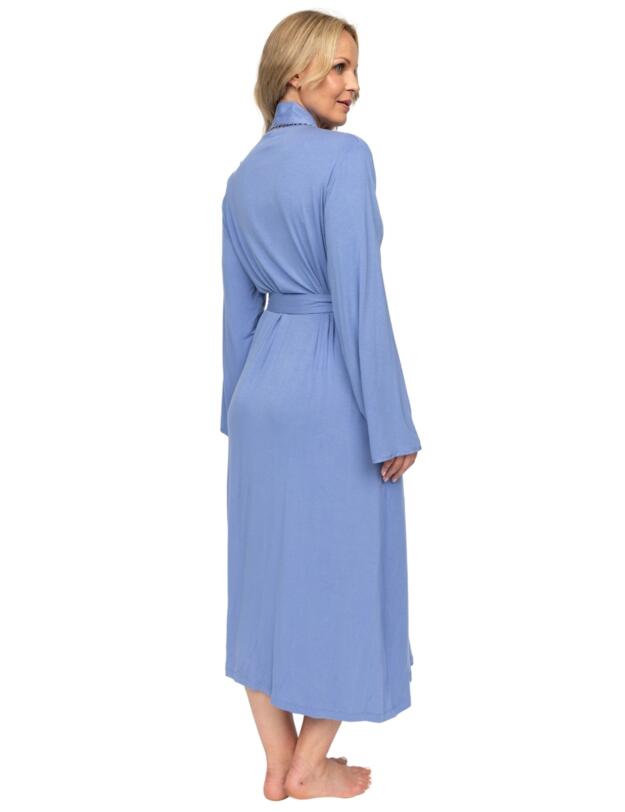 Cyberjammies Nora Rose Brooke Jersey Long Dressing Gown Cornflower Blue