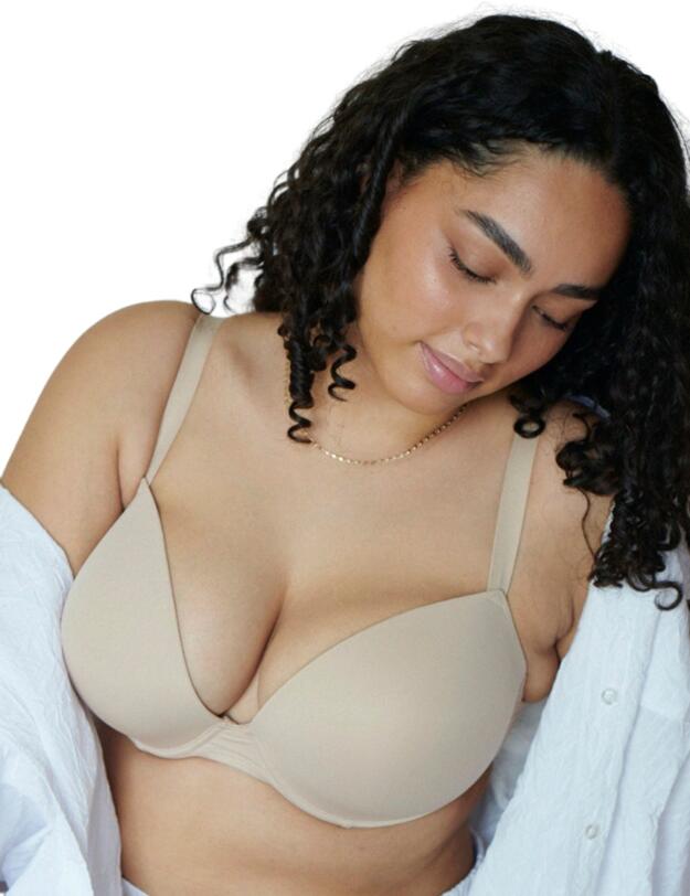 Wonderbra Invisible Padded Smooth Push Up T-Shirt Bra Beige 