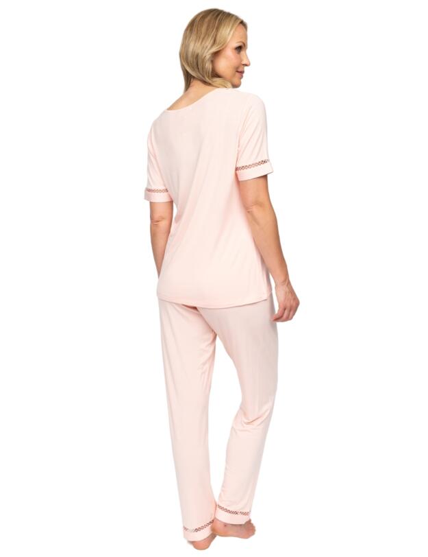 Cyberjammies Nora Rose Sally Short Sleeve Pyjama Set Peach