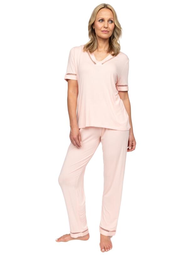 Cyberjammies Nora Rose Sally Short Sleeve Pyjama Set Peach