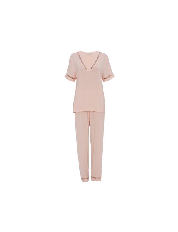 Cyberjammies Nora Rose Sally Short Sleeve Pyjama Set Peach