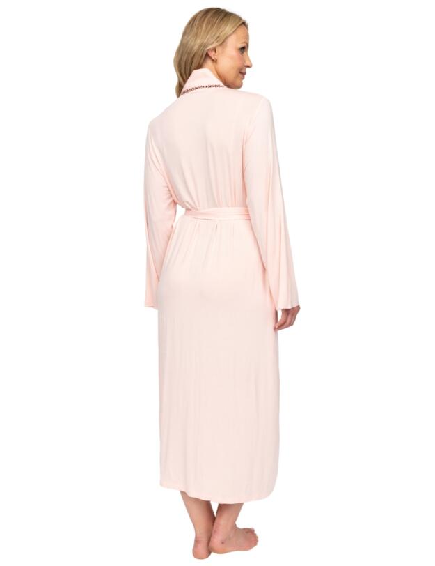 Cyberjammies Nora Rose Sally Jersey Long Dressing Gown Peach
