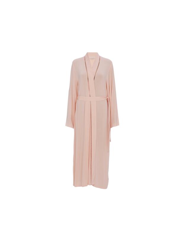 Cyberjammies Nora Rose Sally Jersey Long Dressing Gown Peach