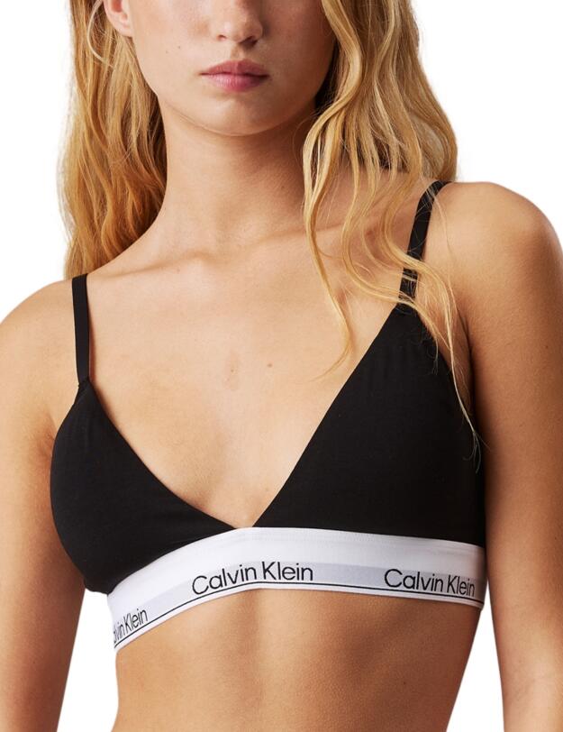 Calvin Klein Modern Cotton Lined Triangle Bra Black