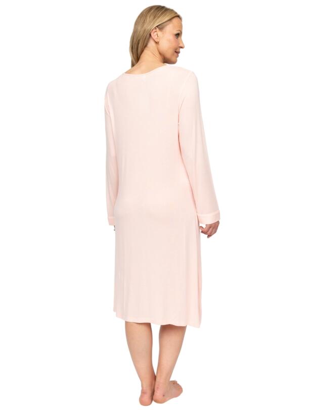 Cyberjammies Nora Rose Sally Long Sleeve Short Nightdress Peach