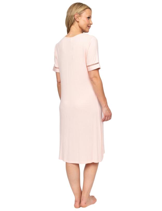 Cyberjammies Nora Rose Sally Short Sleeve Short Nightdress Peach