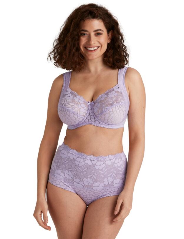 Miss Mary of Sweden Jacquard & Lace Underwired Bra Lavender