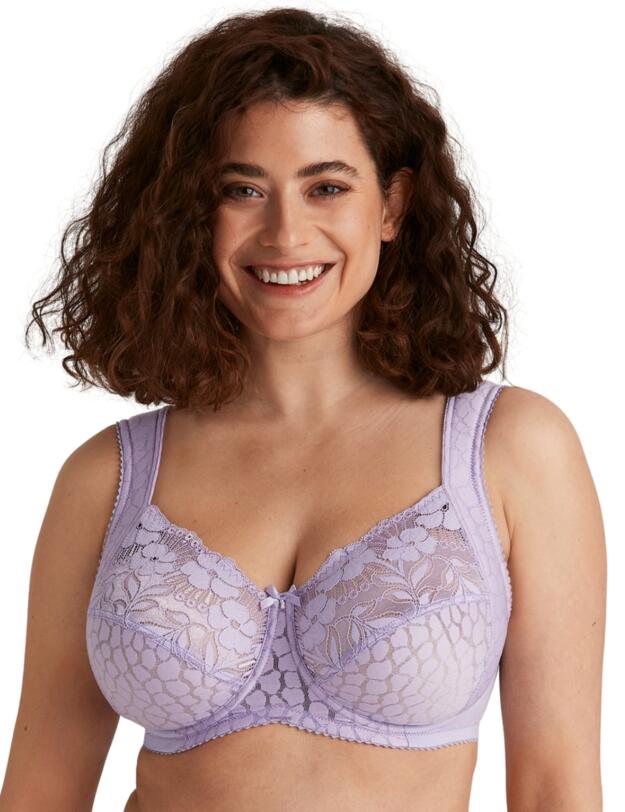 Miss Mary of Sweden Jacquard & Lace Underwired Bra Lavender