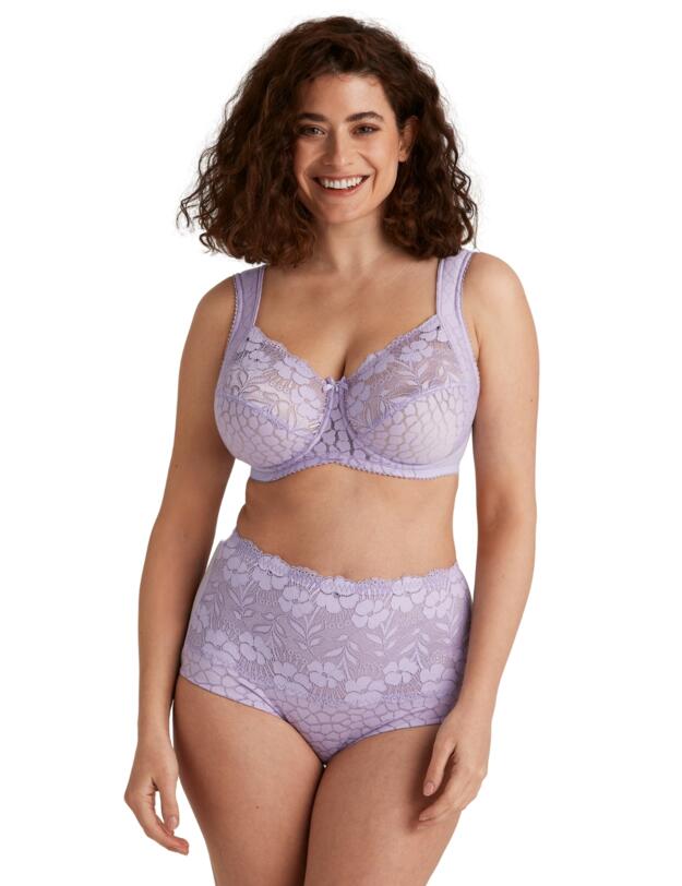 Miss Mary of Sweden Jacquard & Lace Deep Brief Lavender