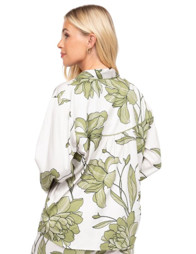 Cyberjammies Fable & Eve Chiswick Floral Wide Leg Pyjama Set Cream Mix