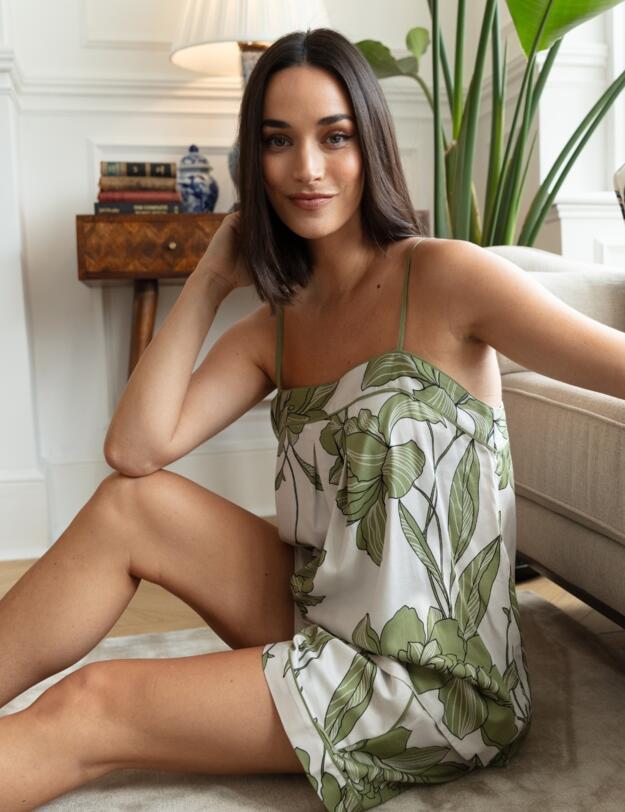Cyberjammies Fable & Eve London Chiswick Floral Cami and Shorts Set Cream Mix