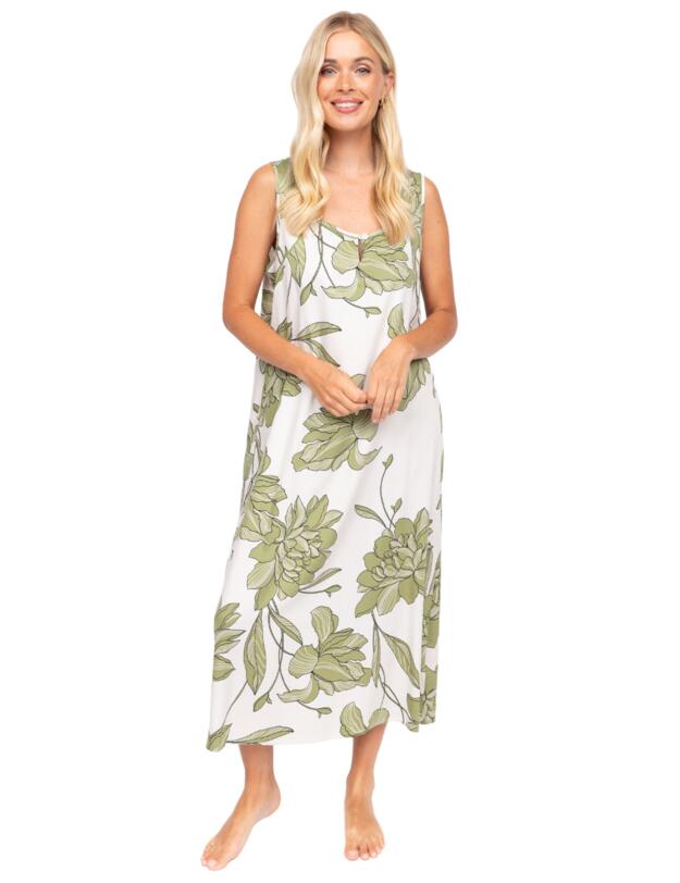 Cyberjammies Fable & Eve London - Chiswick Floral Long Nighdress Cream Mix