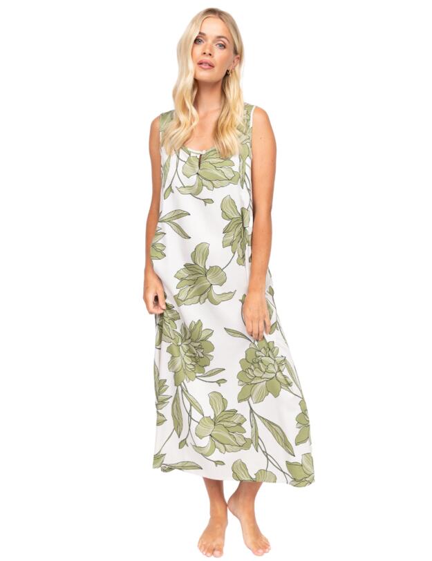 Cyberjammies Fable & Eve London - Chiswick Floral Long Nighdress Cream Mix