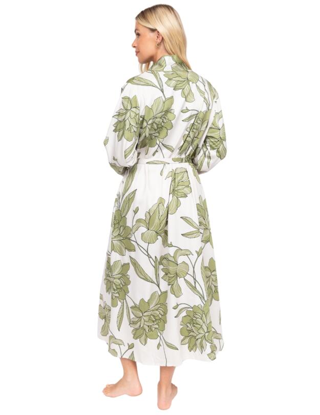 Cyberjammies Fable & Eve London - Chiswick Floral Long Robe Cream Mix