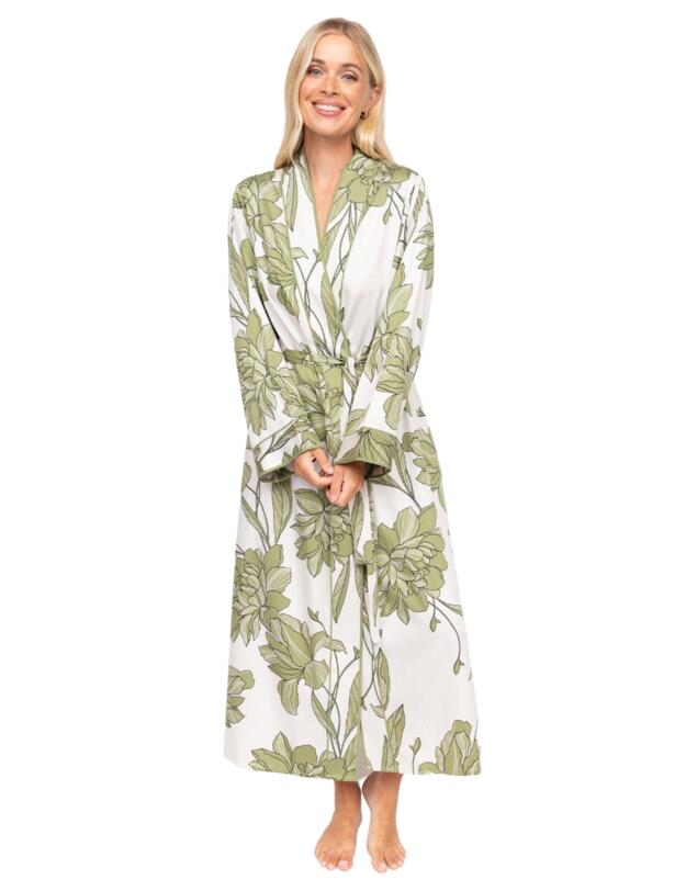 Cyberjammies Fable & Eve London - Chiswick Floral Long Robe Cream Mix