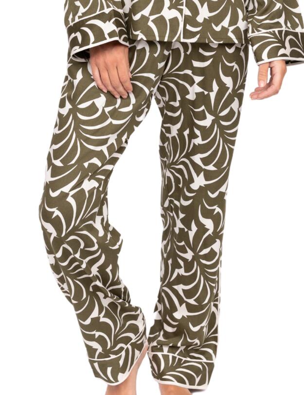 Cyberjammies Fable & Eve London - Chiswick Abstract Palm Pyjama Set Olive Green Mix