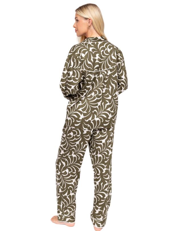 Cyberjammies Fable & Eve London - Chiswick Abstract Palm Pyjama Set Olive Green Mix