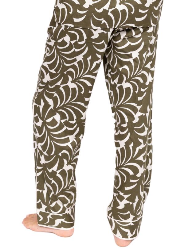 Cyberjammies Fable & Eve London - Chiswick Abstract Palm Pyjama Set Olive Green Mix
