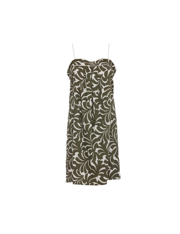 Cyberjammies Fable & Eve London - Chiswick Abstract Palm Short Nightdress Olive Green Mix