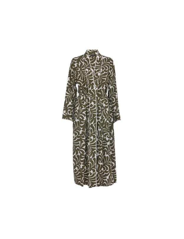 Cyberjammies Fable & Eve London - Chiswick Abstract Palm Long Robe Olive Green Mix