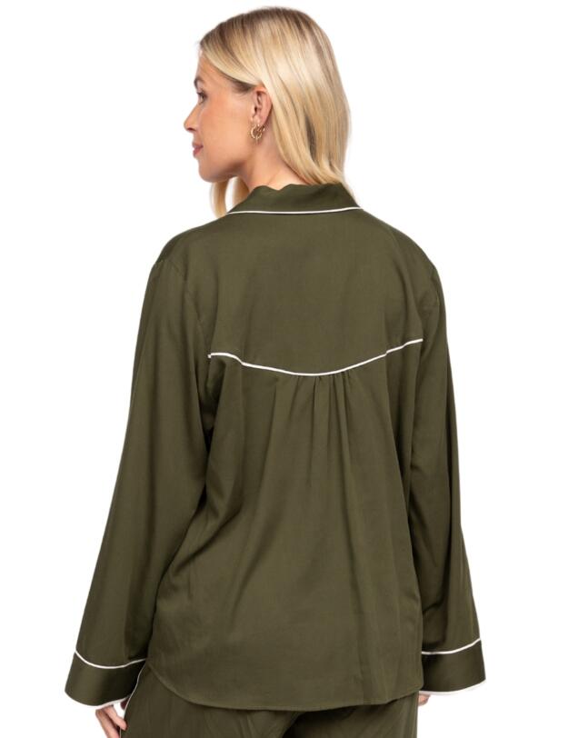 Cyberjammies Fable & Eve London - Chiswick Wide Leg Pyjama Set Olive Green