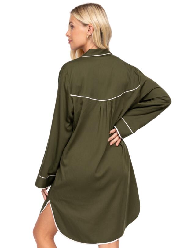 Cyberjammies Fable & Eve London - Chiswick Long Sleeve Nightshirt Olive Green