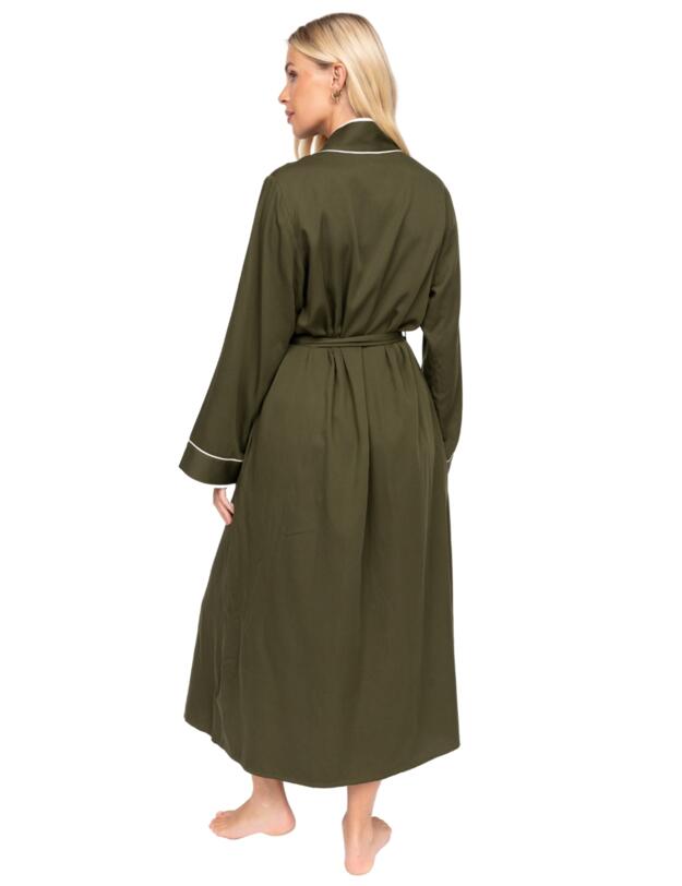 Cyberjammies Fable & Eve London - Chiswick Long Robe Olive Green