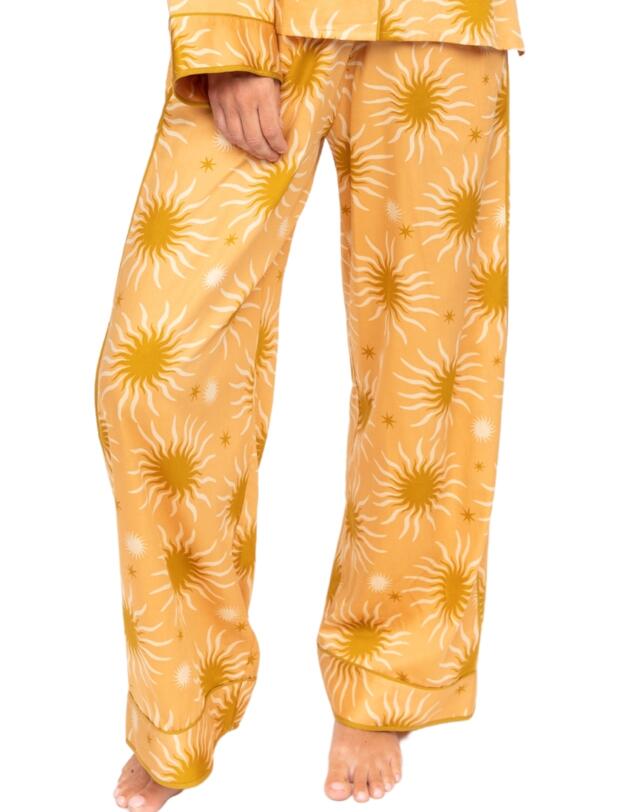 Cyberjammies Fable & Eve London - Hoxton Abstract Sun Wide Leg Pyjama Set Sunshine Peach Mix