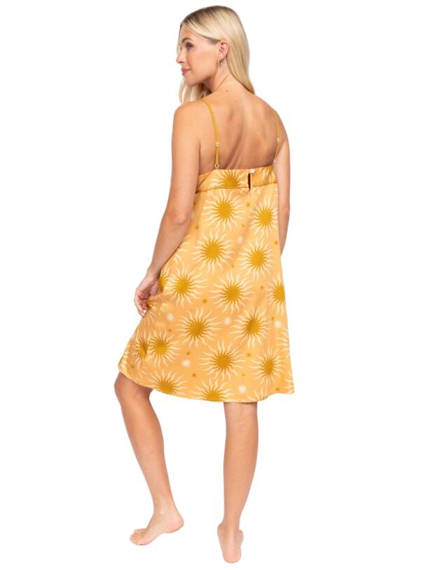 Cyberjammies Fable & Eve London - Hoxton Abstract Sun Short Nightdress Sunshine Peach Mix