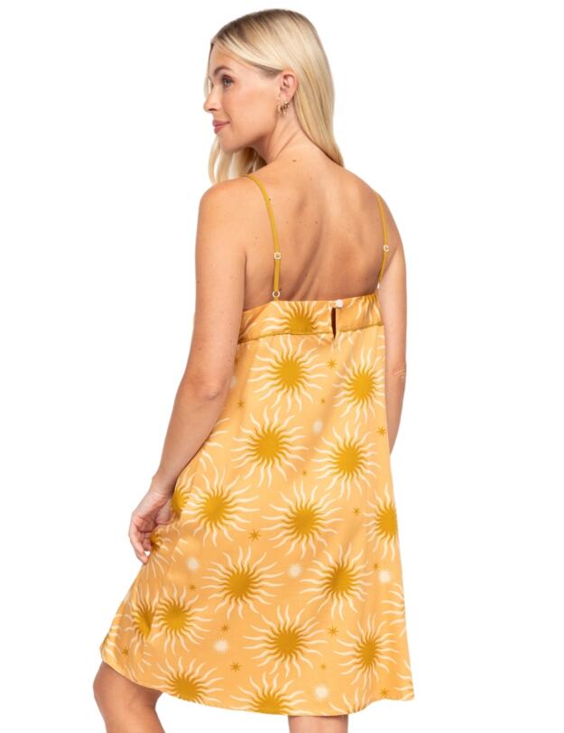 Cyberjammies Fable & Eve London - Hoxton Abstract Sun Short Nightdress Sunshine Peach Mix