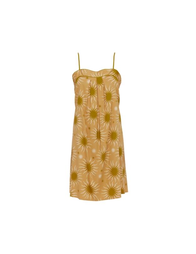 Cyberjammies Fable & Eve London - Hoxton Abstract Sun Short Nightdress Sunshine Peach Mix