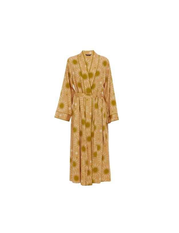 Cyberjammies Fable & Eve London - Hoxton Abstract Sun Long Robe Sunshine Peach Mix