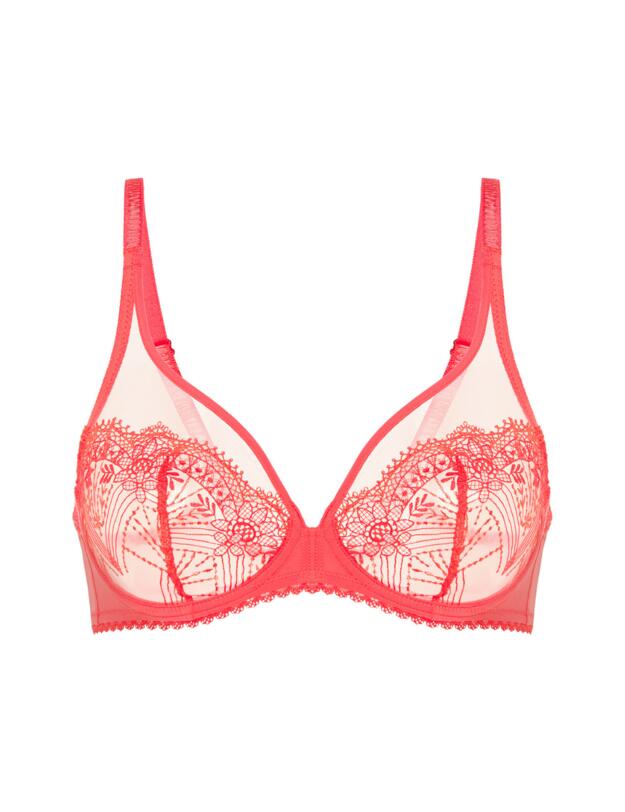 Simone Perele Allure Underwired Plunge Bra Coralia Red