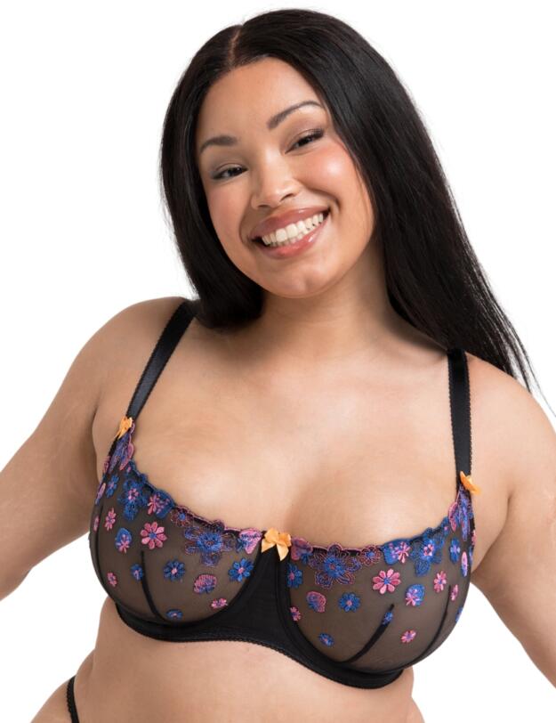 Curvy Kate Strawberry Crush Balcony Bra Black Multi