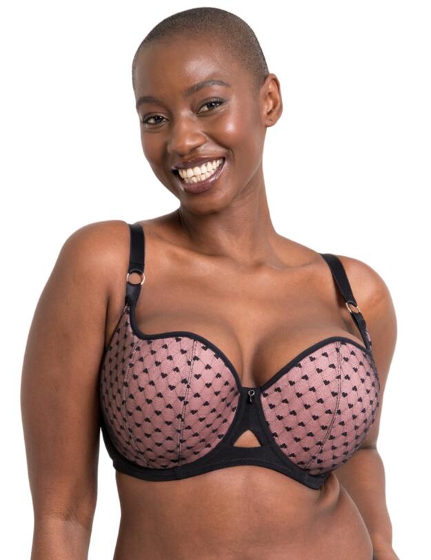 Curvy Kate Boost Heartbreaker Padded Balcony Bra Black/Pink