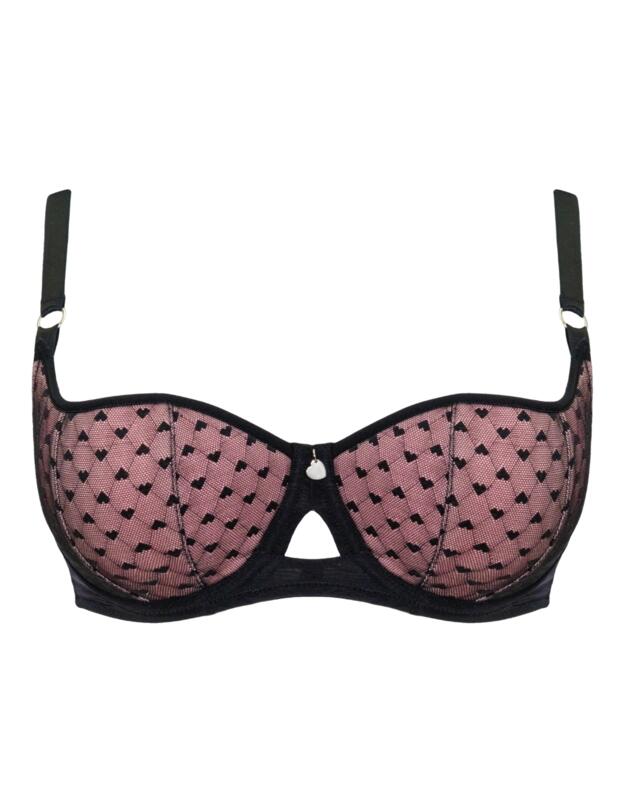Curvy Kate Boost Heartbreaker Padded Balcony Bra Black/Pink