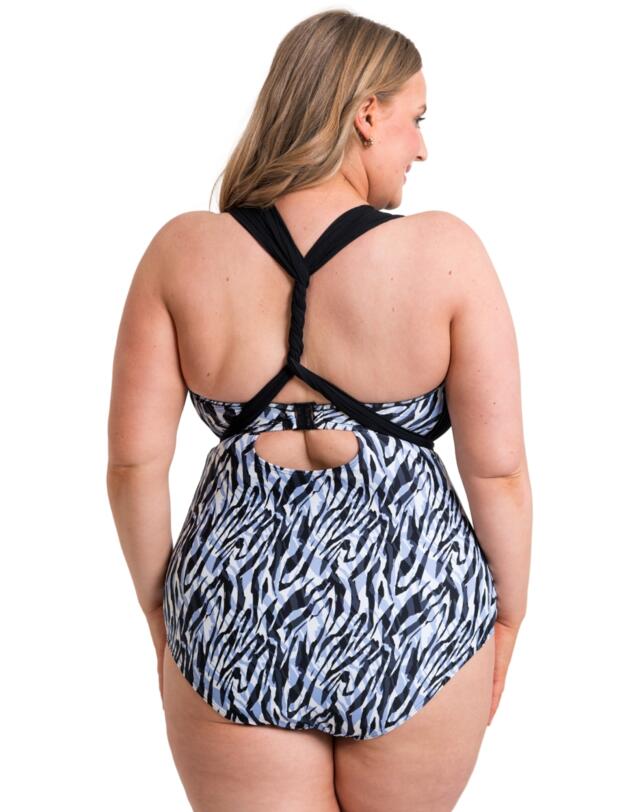 Curvy Kate Wrapsody Multiway Bandeau Swimsuit Zebra Print