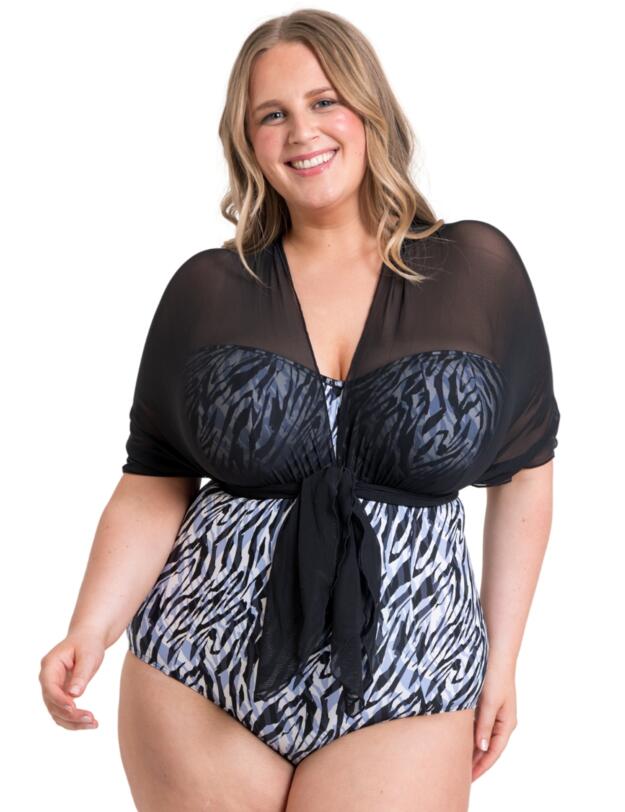 Curvy Kate Wrapsody Multiway Bandeau Swimsuit Zebra Print