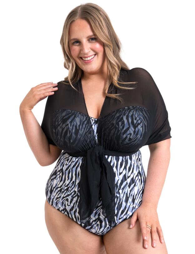 Curvy Kate Wrapsody Multiway Bandeau Swimsuit Zebra Print