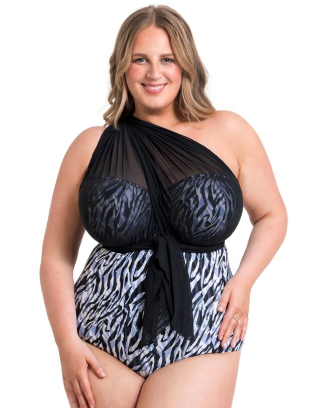 Curvy Kate Wrapsody Multiway Bandeau Swimsuit Zebra Print