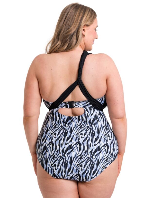 Curvy Kate Wrapsody Multiway Bandeau Swimsuit Zebra Print