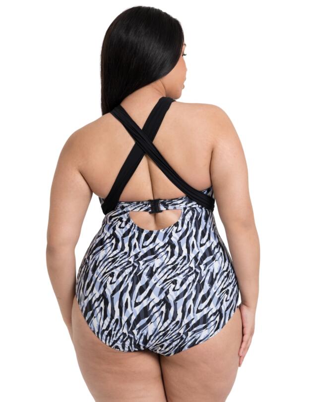 Curvy Kate Wrapsody Multiway Bandeau Swimsuit Zebra Print