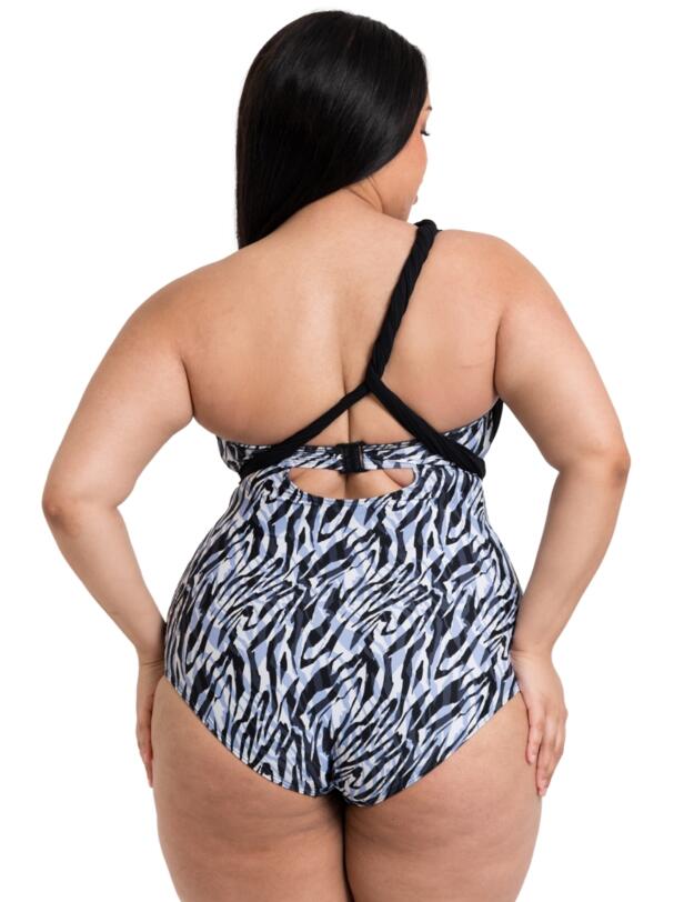 Curvy Kate Wrapsody Multiway Bandeau Swimsuit Zebra Print