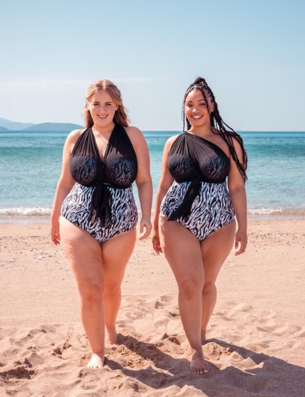 Curvy Kate Wrapsody Multiway Bandeau Swimsuit Zebra Print